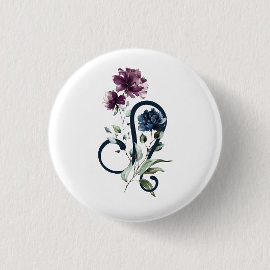 Leo Zodiac Star Sign Ronde Button 3,2 Cm (Voorkant)