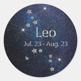 Leo ♌ - Zodiac Star Sign Ronde Sticker