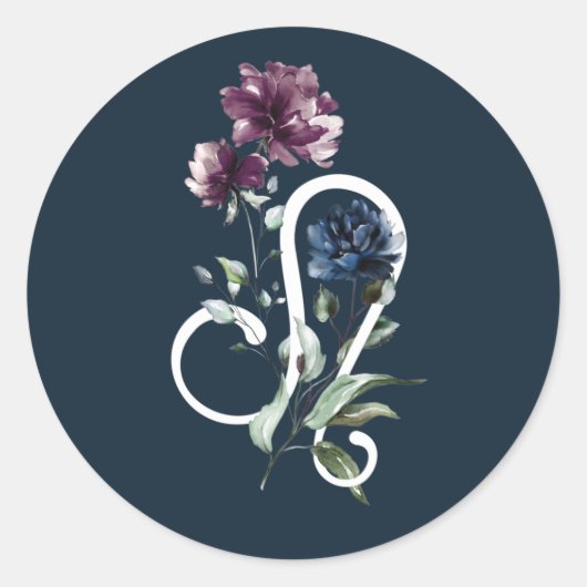 Leo Zodiac Star Sign Ronde Sticker (Voorkant)
