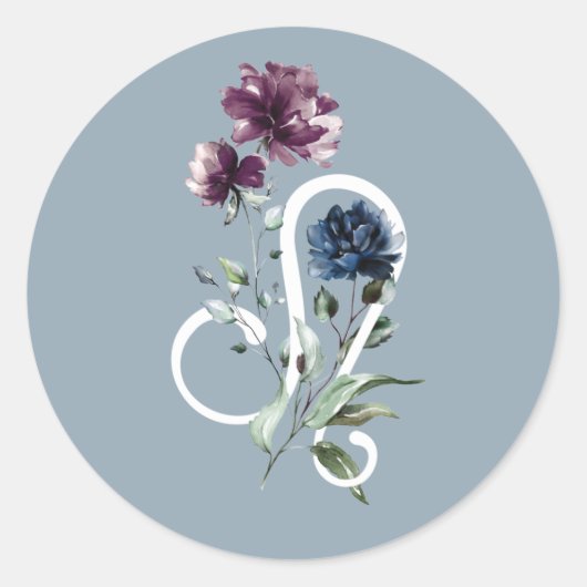 Leo Zodiac Star Sign Ronde Sticker (Voorkant)