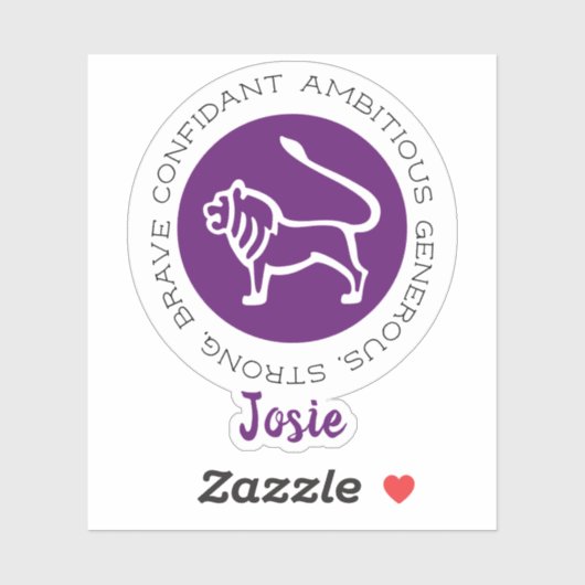 Leo Zodiac Star Traits Paars Sticker (Vel)