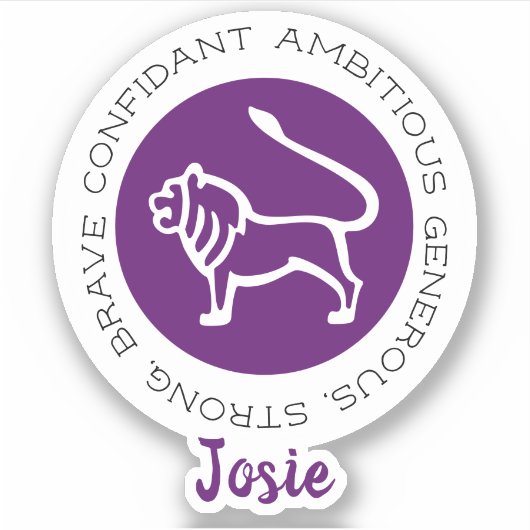 Leo Zodiac Star Traits Paars Sticker (Voorkant)
