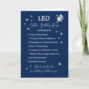 Leo Zodiac Stellar Verjaardag Recept Kaart