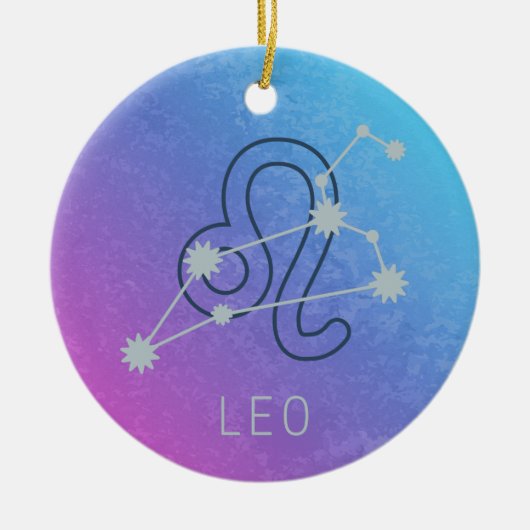 Leo Zodiac Sterrenteken Horoscoop Constellatie Keramisch Ornament (Voorkant)