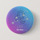Leo Zodiac Sterrenteken Horoscoop Constellatie Ronde Button 5,7 Cm (Voorkant)