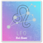 Leo Zodiac Sterrenteken Horoscoop Constellatie Sticker (Voorkant)