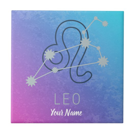 Leo Zodiac Sterrenteken Horoscoop Constellatie Tegeltje (Voorkant)