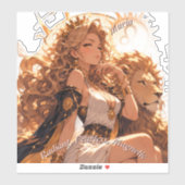 Leo Zodiac Sticker Personalized Astrology Gift (Vel)