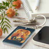 Leo Zodiac Sun Sign Lion Sleutelhanger (Voorkant Rechts)