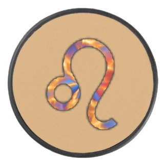 Leo Zodiac Symbol Element van Kenneth Yoncich Hockey Puck