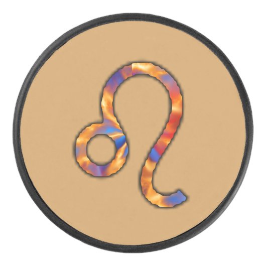 Leo Zodiac Symbol Element van Kenneth Yoncich Hockey Puck (Voorkant)