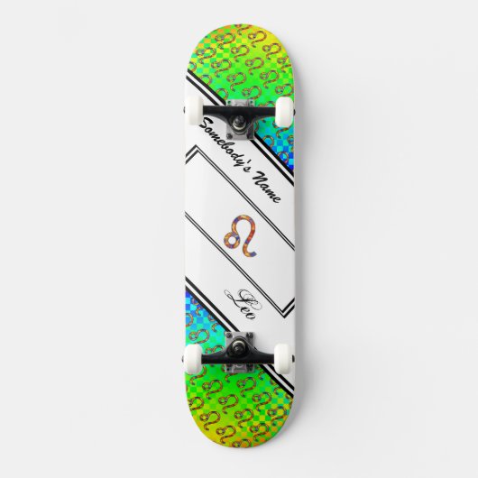 Leo Zodiac Symbol Element van Kenneth Yoncich Persoonlijk Skateboard (Voorkant)