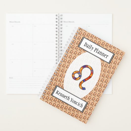 Leo Zodiac Symbol Element van Kenneth Yoncich Planner (Display)