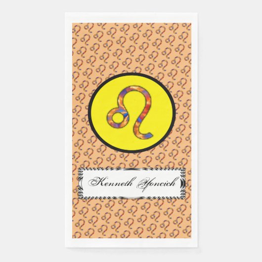 Leo Zodiac Symbol Element van Kenneth Yoncich Servet (Voorkant)