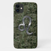 Leo Zodiac Symbol Green Digital Camouflage Case-Mate iPhone Case (Achterkant)