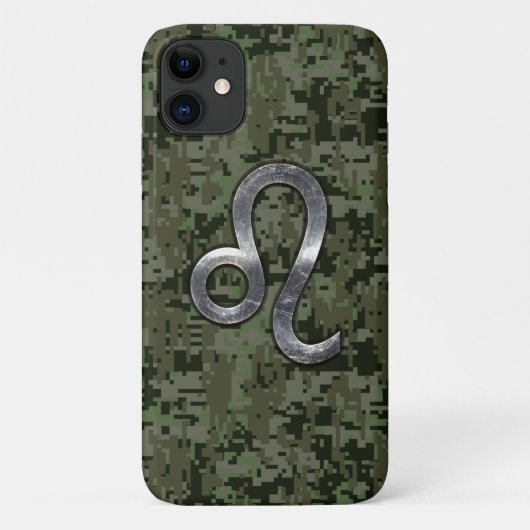 Leo Zodiac Symbol Green Digital Camouflage Case-Mate iPhone Case (Achterkant)