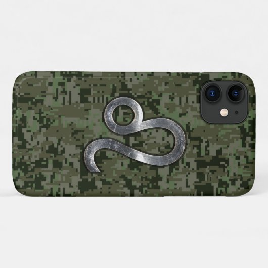 Leo Zodiac Symbol Green Digital Camouflage Case-Mate iPhone Case (Achterkant (horizontaal))
