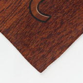 Leo Zodiac Symbol in Rich Mahogany-houtstijl Fleece Deken (Hoek)