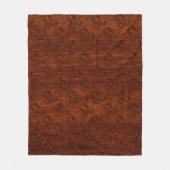Leo Zodiac Symbol in Rich Mahogany-houtstijl Fleece Deken (Voorkant)