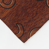 Leo Zodiac Symbol in Rich Mahogany-houtstijl Fleece Deken (Hoek)