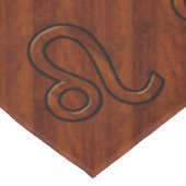 Leo Zodiac Symbol in Rich Mahogany-houtstijl Tafelkleed (Gekanteld)