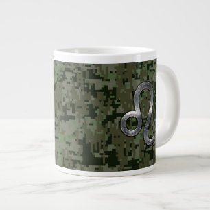 Leo Zodiac Symbol op Woodland Digital Camo Grote Koffiekop