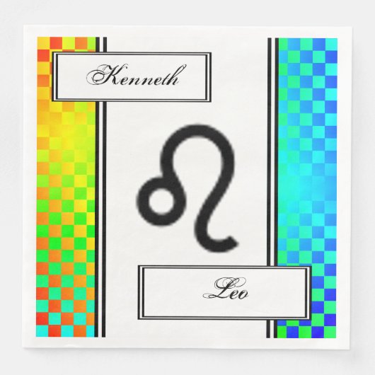 Leo Zodiac Symbol Standard van Kenneth Yoncich Servetten (Voorkant)