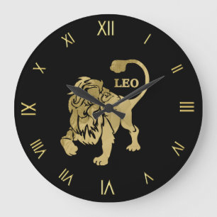 Leo Zodiac Symbol Wall Clock Grote Klok
