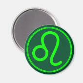 Leo Zodiac Symbool Groen Contrast Magneet (Voorkant / Achterkant)