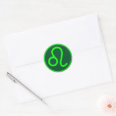 Leo Zodiac Symbool Groen Contrast Ronde Sticker (Envelop)