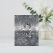 Leo Zodiac-symbool in Grunge Distress Style Briefkaart (Staand voorkant)