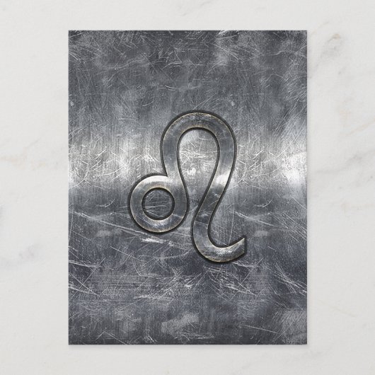 Leo Zodiac-symbool in Grunge Distress Style Briefkaart (Voorkant)