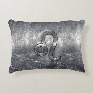 Leo Zodiac-symbool in Grunge Distress Style Decoratief Kussen