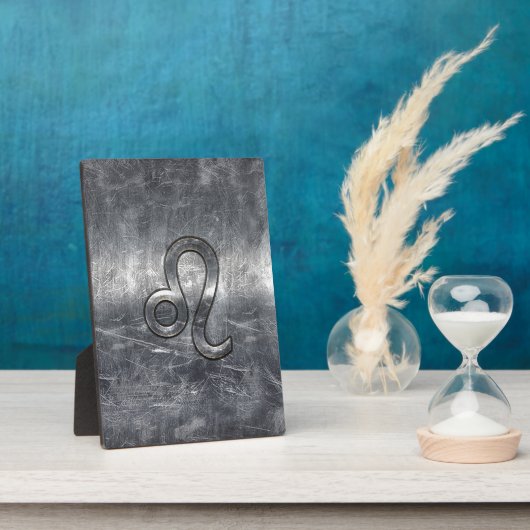 Leo Zodiac-symbool in Grunge Distress Style Fotoplaat (Zijkant)