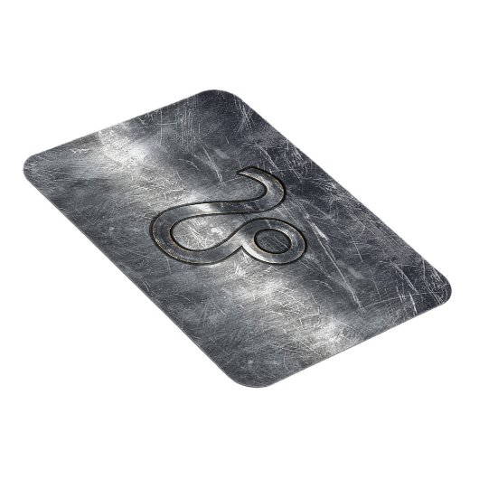 Leo Zodiac-symbool in Grunge Distress Style Magneet (Rechterzijde)