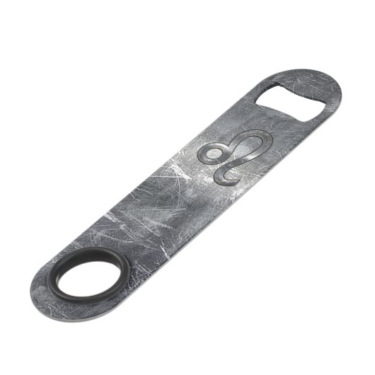 Leo Zodiac-symbool in Grunge Distress Style Speed Flessenopener (Voorkant Gekanteld)