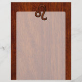 Leo Zodiac Symbool in Mahogany-houtenstalletje (Voorkant)