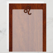 Leo Zodiac Symbool in Mahogany-houtenstalletje (Voorkant / Achterkant)