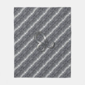 Leo Zodiac Symbool in Silver Steel Style Fleece Deken (Voorkant)