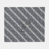 Leo Zodiac Symbool in Silver Steel Style Fleece Deken (Voorkant (Horizontaal))