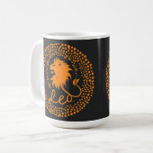 Leo Zodiac Symbool met gedurfde gouden leeuwenkop Koffiemok (Voorkant links)