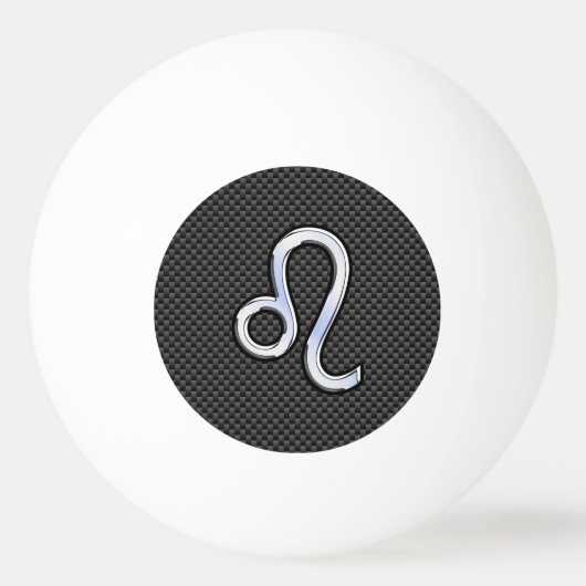 Leo Zodiac Symbool op Carbon Fibre Style Afdrukken Pingpongbal (Achterkant)