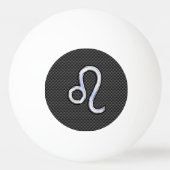 Leo Zodiac Symbool op Carbon Fibre Style Afdrukken Pingpongbal (Voorkant)