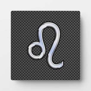 Leo Zodiac Symbool op het koolstofvezeldecor Fotoplaat