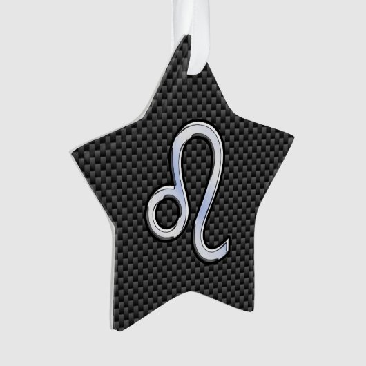 Leo Zodiac Symbool op het koolstofvezeldecor Ornament (voorkant)