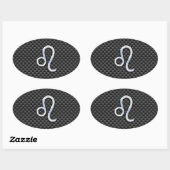 Leo Zodiac Symbool op het koolstofvezeldecor Ovale Sticker (Vel)