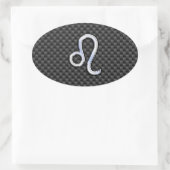 Leo Zodiac Symbool op het koolstofvezeldecor Ovale Sticker (Tas)