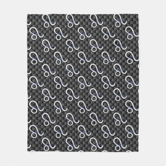 Leo Zodiac Symbool op houtskoolvezelplaat Fleece Deken (Voorkant)