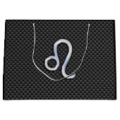 Leo Zodiac Symbool op houtskoolvezelplaat Groot Cadeauzakje (Voorkant)