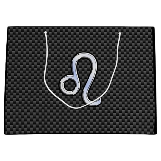 Leo Zodiac Symbool op houtskoolvezelplaat Groot Cadeauzakje (Voorkant)